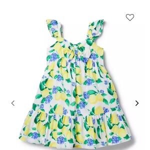 Janie and Jack Yellow Lemon & Blue Floral Ruffle-Strap Dress